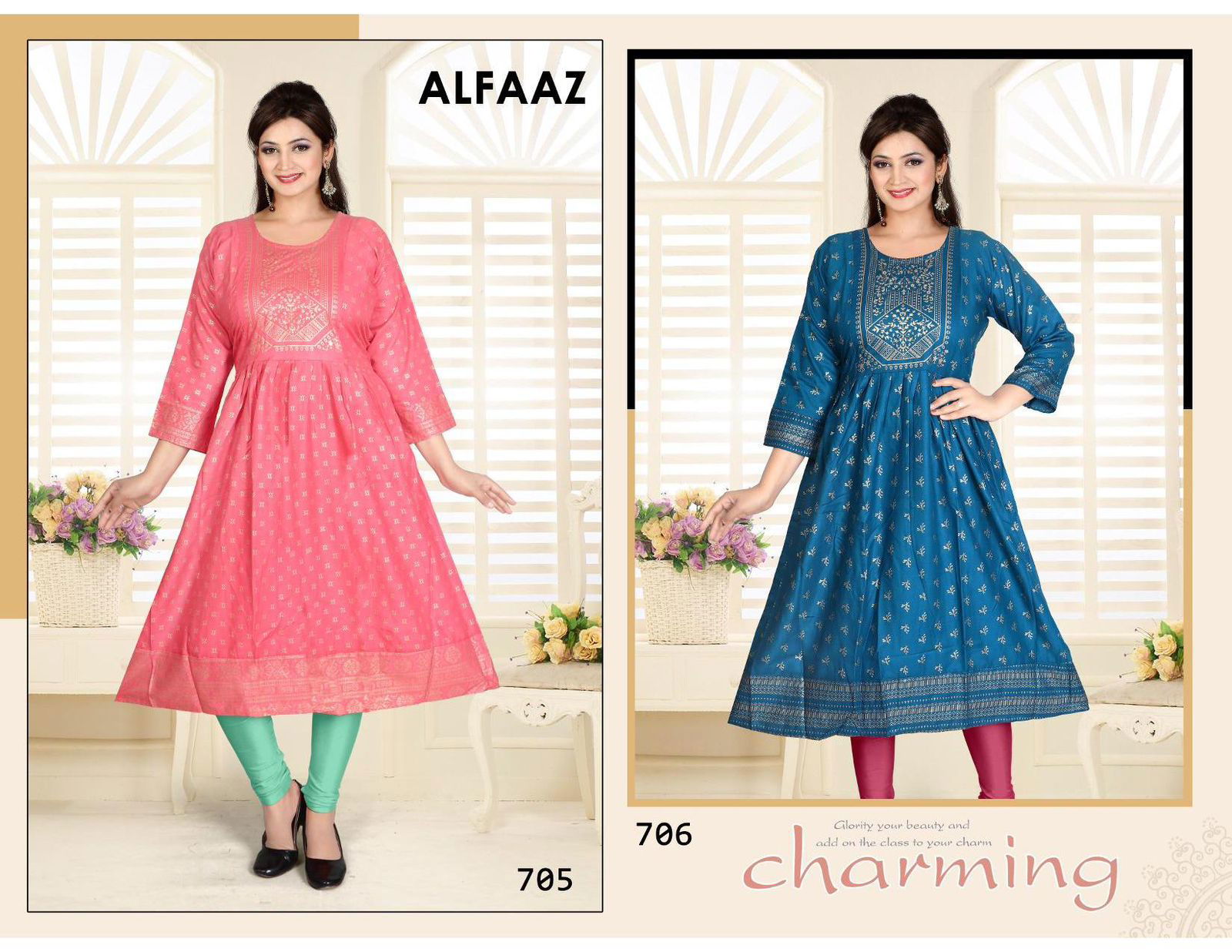 Platinum Alfaaz Vol 7 Rayon Wholesale Designer Kurtis Catalog